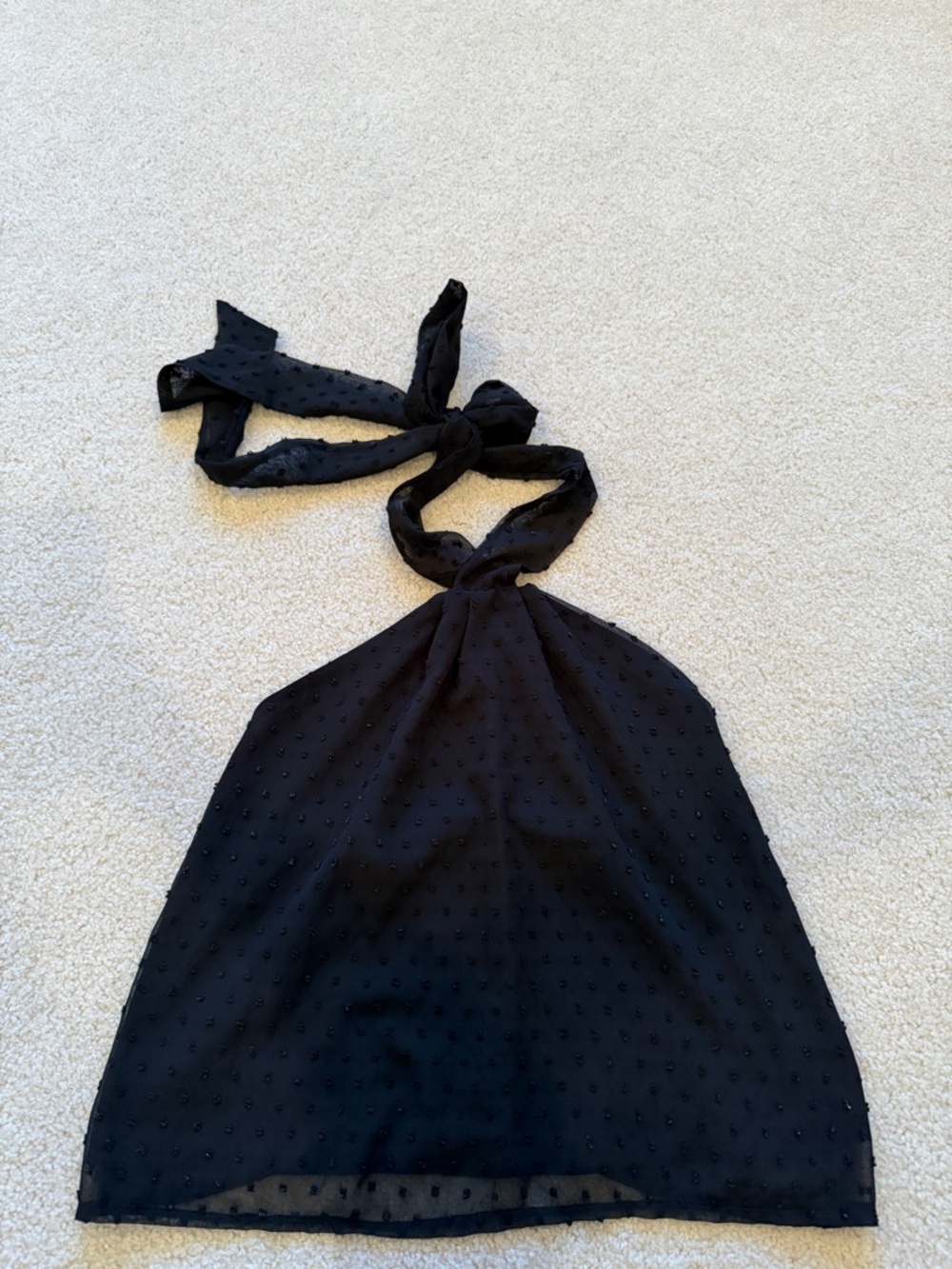 Black Swiss Dot Halter Neck Top